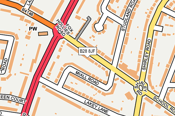 B28 8JF map - OS OpenMap – Local (Ordnance Survey)