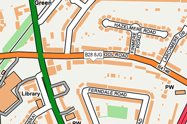 B28 8JG map - OS OpenMap – Local (Ordnance Survey)