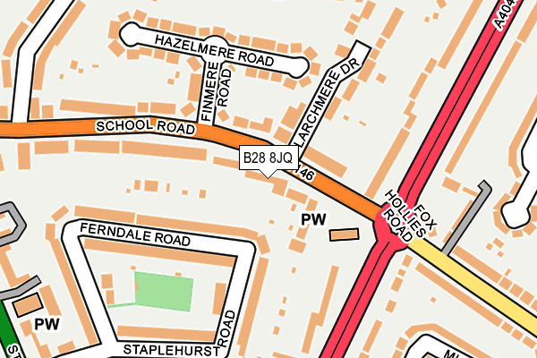 B28 8JQ map - OS OpenMap – Local (Ordnance Survey)