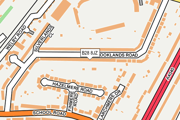 B28 8JZ map - OS OpenMap – Local (Ordnance Survey)