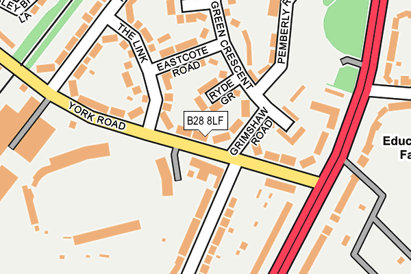 B28 8LF map - OS OpenMap – Local (Ordnance Survey)