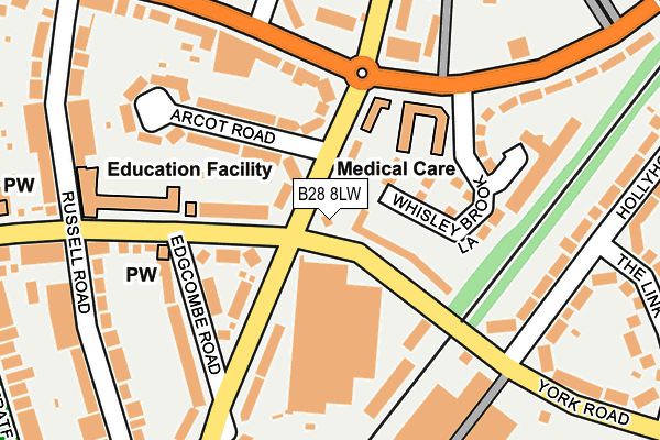 B28 8LW map - OS OpenMap – Local (Ordnance Survey)