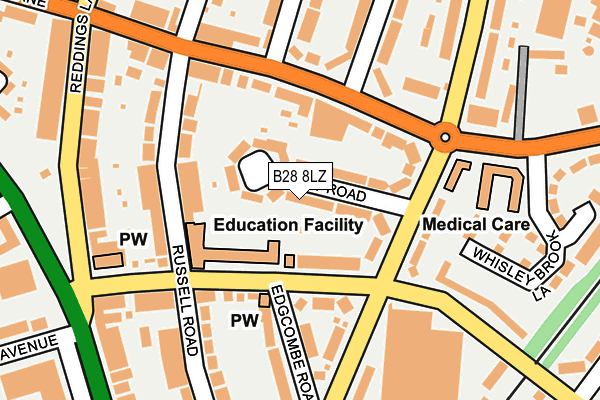 B28 8LZ map - OS OpenMap – Local (Ordnance Survey)