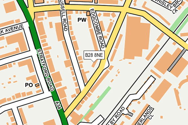 B28 8NE map - OS OpenMap – Local (Ordnance Survey)