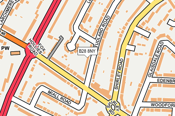 B28 8NY map - OS OpenMap – Local (Ordnance Survey)