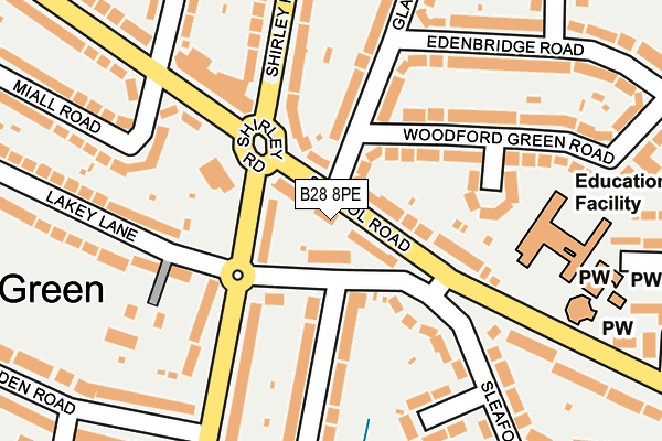 B28 8PE map - OS OpenMap – Local (Ordnance Survey)
