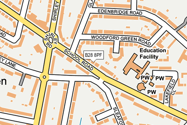 B28 8PF map - OS OpenMap – Local (Ordnance Survey)