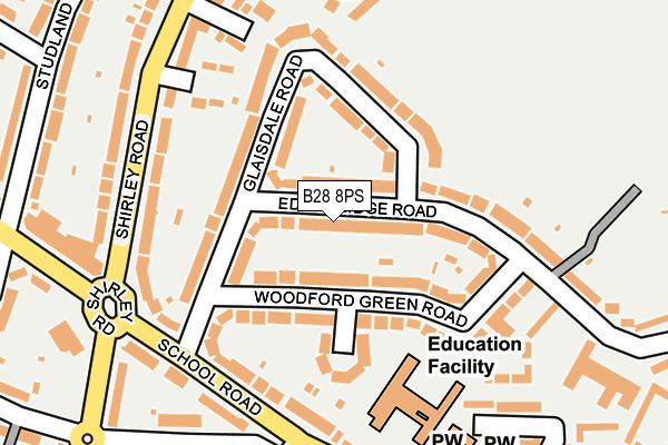 B28 8PS map - OS OpenMap – Local (Ordnance Survey)