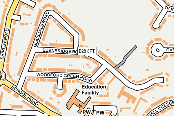 B28 8PT map - OS OpenMap – Local (Ordnance Survey)