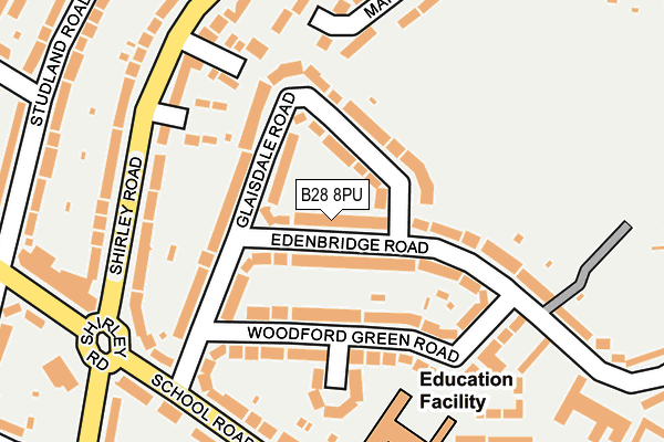 B28 8PU map - OS OpenMap – Local (Ordnance Survey)