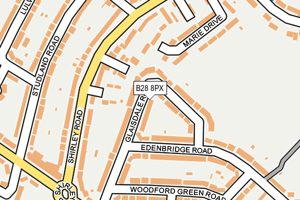 B28 8PX map - OS OpenMap – Local (Ordnance Survey)