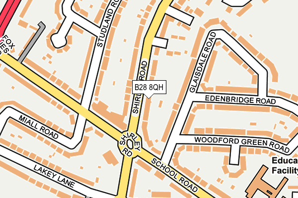 B28 8QH map - OS OpenMap – Local (Ordnance Survey)