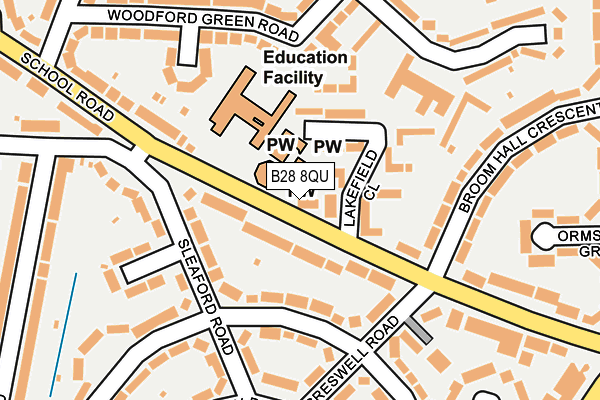 B28 8QU map - OS OpenMap – Local (Ordnance Survey)