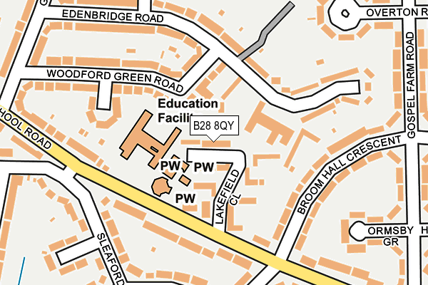 B28 8QY map - OS OpenMap – Local (Ordnance Survey)