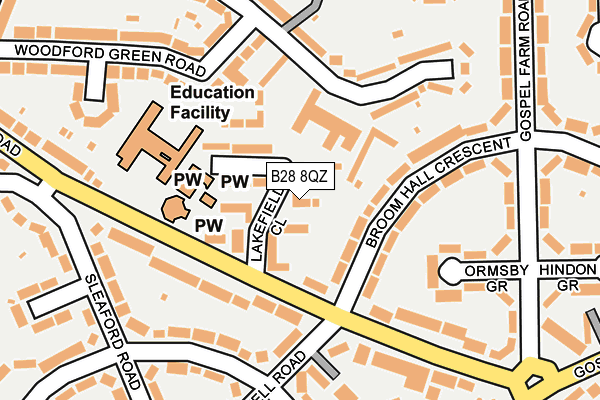 B28 8QZ map - OS OpenMap – Local (Ordnance Survey)