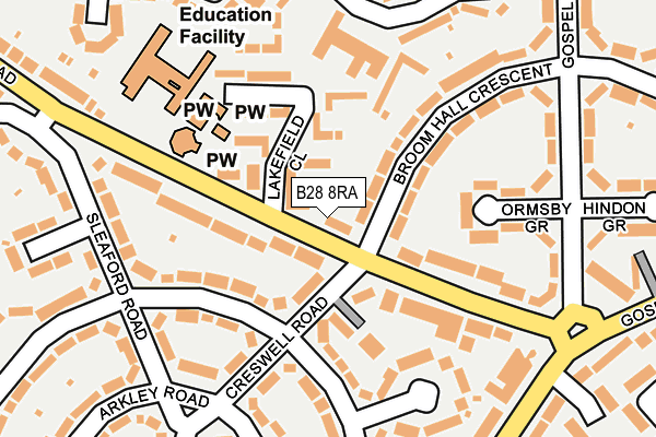 B28 8RA map - OS OpenMap – Local (Ordnance Survey)