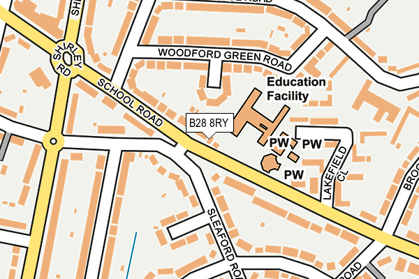 B28 8RY map - OS OpenMap – Local (Ordnance Survey)