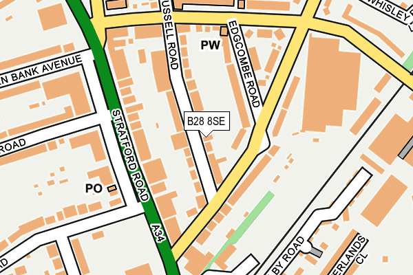 B28 8SE map - OS OpenMap – Local (Ordnance Survey)