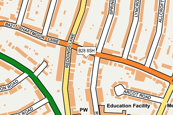 B28 8SH map - OS OpenMap – Local (Ordnance Survey)