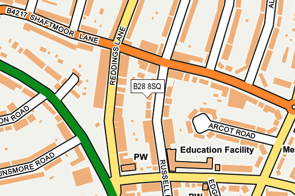 B28 8SQ map - OS OpenMap – Local (Ordnance Survey)