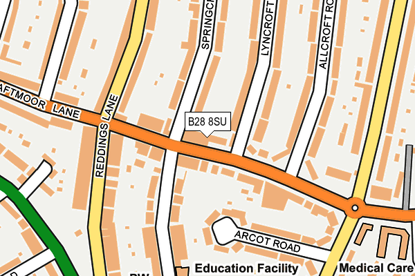 B28 8SU map - OS OpenMap – Local (Ordnance Survey)
