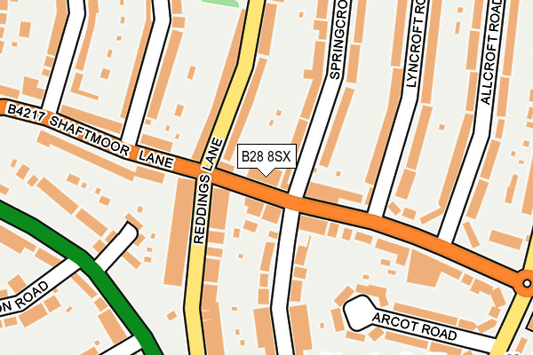 B28 8SX map - OS OpenMap – Local (Ordnance Survey)