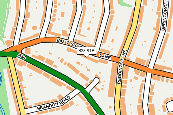 B28 8TB map - OS OpenMap – Local (Ordnance Survey)