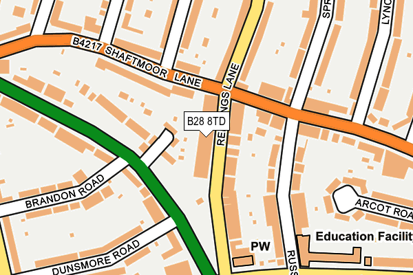 B28 8TD map - OS OpenMap – Local (Ordnance Survey)