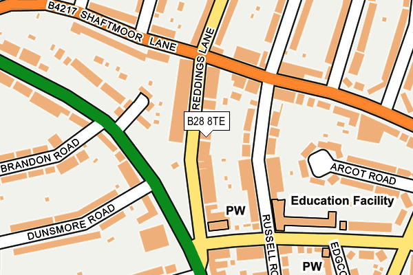 B28 8TE map - OS OpenMap – Local (Ordnance Survey)