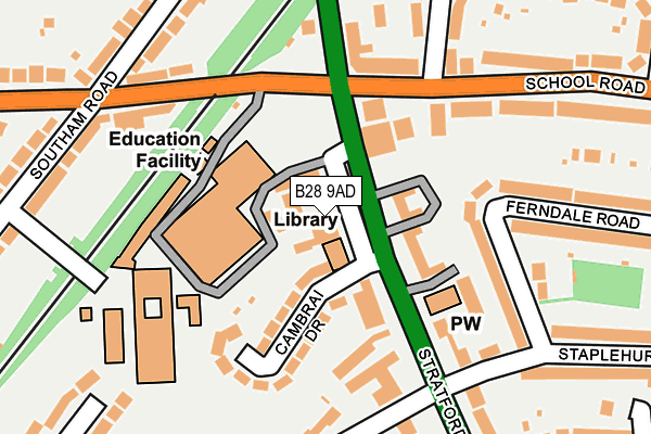 B28 9AD map - OS OpenMap – Local (Ordnance Survey)