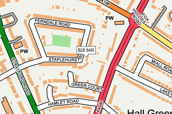 B28 9AR map - OS OpenMap – Local (Ordnance Survey)