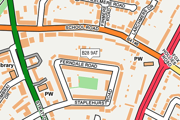 B28 9AT map - OS OpenMap – Local (Ordnance Survey)