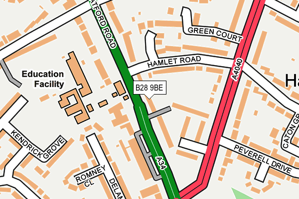 B28 9BE map - OS OpenMap – Local (Ordnance Survey)