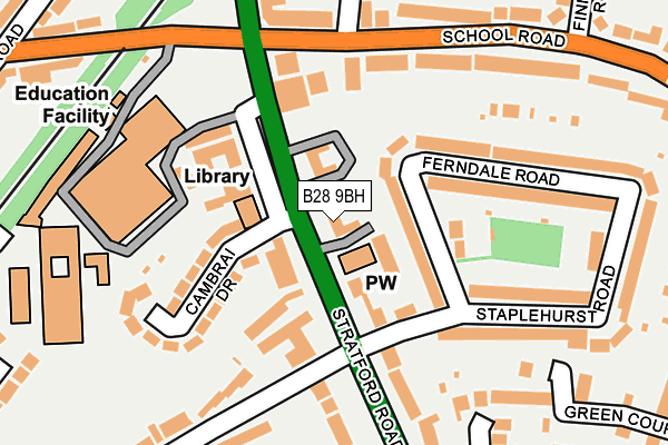 B28 9BH map - OS OpenMap – Local (Ordnance Survey)