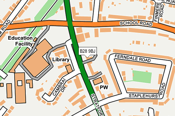 B28 9BJ map - OS OpenMap – Local (Ordnance Survey)