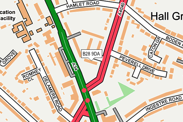 B28 9DA map - OS OpenMap – Local (Ordnance Survey)