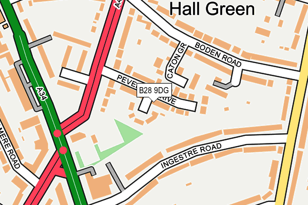 B28 9DG map - OS OpenMap – Local (Ordnance Survey)