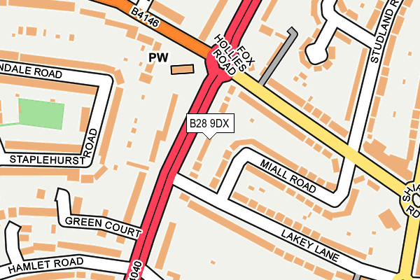 B28 9DX map - OS OpenMap – Local (Ordnance Survey)