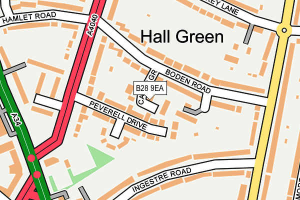 B28 9EA map - OS OpenMap – Local (Ordnance Survey)