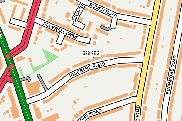 B28 9EG map - OS OpenMap – Local (Ordnance Survey)