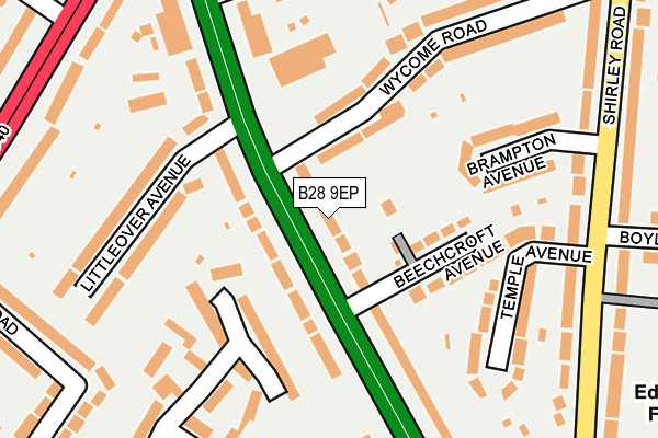 B28 9EP map - OS OpenMap – Local (Ordnance Survey)