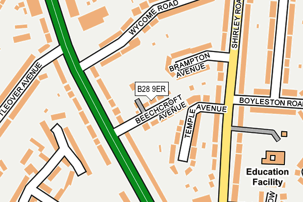 B28 9ER map - OS OpenMap – Local (Ordnance Survey)