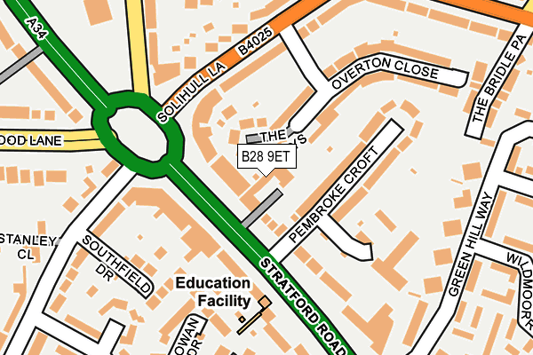 B28 9ET map - OS OpenMap – Local (Ordnance Survey)