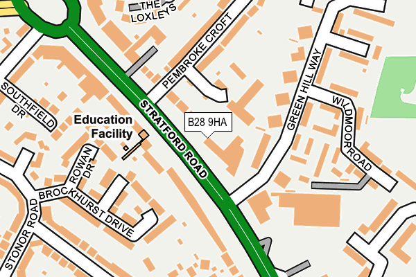 B28 9HA map - OS OpenMap – Local (Ordnance Survey)