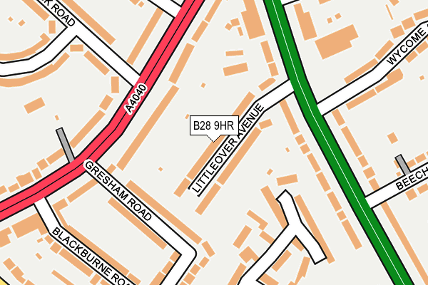 B28 9HR map - OS OpenMap – Local (Ordnance Survey)