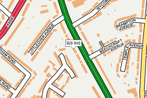 B28 9HS map - OS OpenMap – Local (Ordnance Survey)