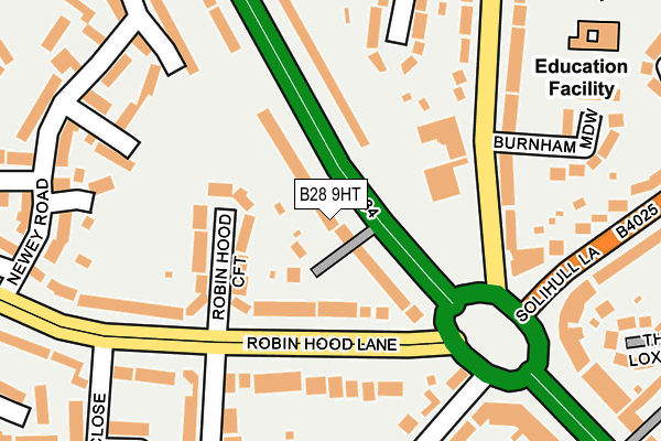 B28 9HT map - OS OpenMap – Local (Ordnance Survey)