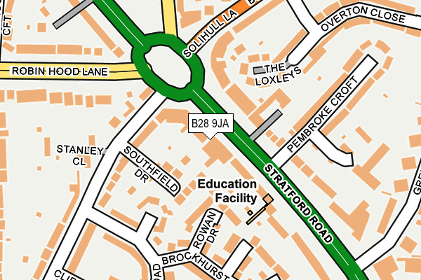 B28 9JA map - OS OpenMap – Local (Ordnance Survey)