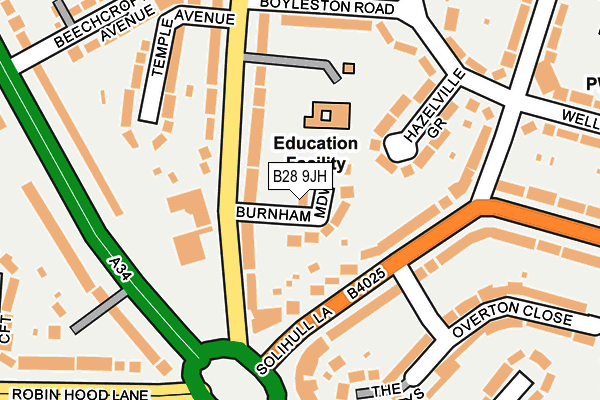 B28 9JH map - OS OpenMap – Local (Ordnance Survey)