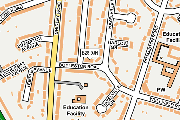 B28 9JN map - OS OpenMap – Local (Ordnance Survey)